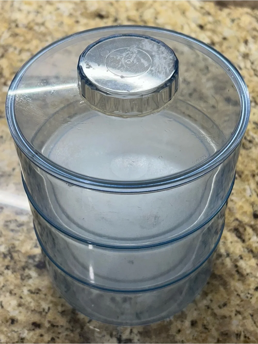 Vintage Tupperware Clear Blue Stackable 3-Tier Organizer